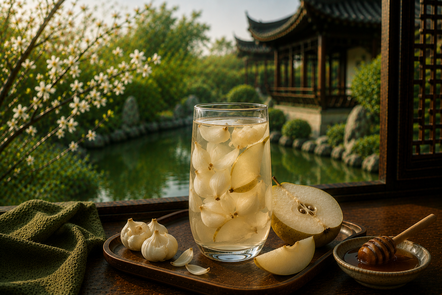 Peren- en leliebol honing drank